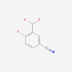 molecular formula C8H4F3N B13712229 Benzonitrile, 3-(difluoromethyl)-4-fluoro- CAS No. 943847-15-2