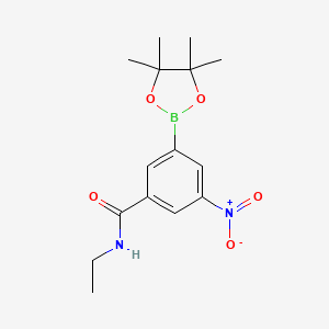 molecular formula C15H21BN2O5 B13712298 N-Ethyl-3-nitro-5-(4,4,5,5-tetramethyl-[1,3,2]dioxaborolan-2-yl)-benzamide 