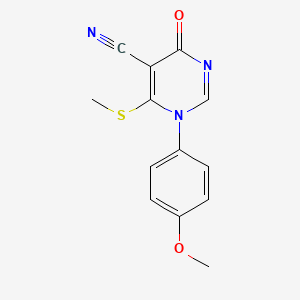 1-(4-Methoxyphenyl)-6-(methylthio)-4-oxo-1,4-dihydropyrimidine-5-carbonitrile