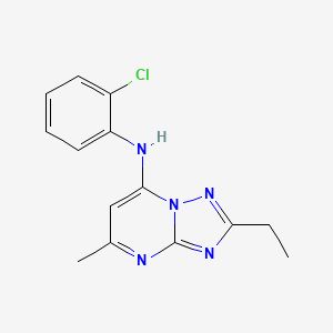 molecular formula C14H14ClN5 B1371234 N-(2-chlorophenyl)-2-ethyl-5-methyl-[1,2,4]triazolo[1,5-a]pyrimidin-7-amine 