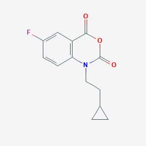 molecular formula C13H12FNO3 B137124 1-(2-cyclopropylethyl)-6-fluoro-1H-benzo[d][1,3]oxazine-2,4-dione CAS No. 477933-12-3