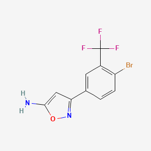 molecular formula C10H6BrF3N2O B13712528 3-(4-Bromo-3-(trifluoromethyl)phenyl)isoxazol-5-amine 
