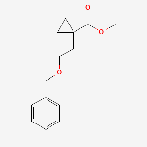 molecular formula C14H18O3 B13712580 Methyl 1-[2-(Benzyloxy)ethyl]cyclopropanecarboxylate 