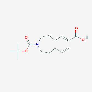 molecular formula C16H21NO4 B137126 3-(Tert-butoxycarbonyl)-2,3,4,5-tetrahydro-1H-benzo[D]azepine-7-carboxylic acid CAS No. 149353-73-1