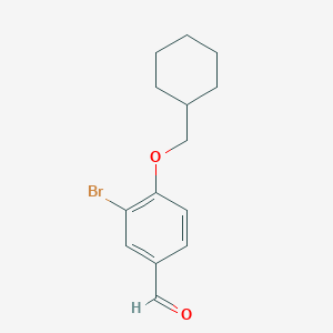 molecular formula C14H17BrO2 B1371266 3-Bromo-4-cyclohexylmethyloxybenzaldehyde 