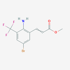 molecular formula C11H9BrF3NO2 B13712969 Methyl 3-(2-Amino-5-bromo-3-(trifluoromethyl)phenyl)acrylate 