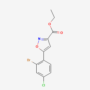 molecular formula C12H9BrClNO3 B13713133 Ethyl 5-(2-Bromo-4-chlorophenyl)isoxazole-3-carboxylate 