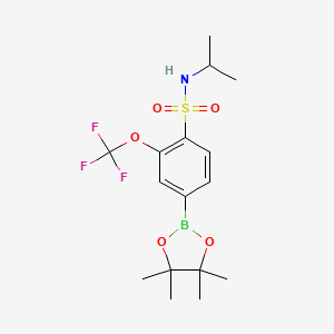 molecular formula C16H23BF3NO5S B13713256 N-isopropyl-4-(4,4,5,5-tetramethyl-1,3,2-dioxaborolan-2-yl)-2-(trifluoromethoxy)benzenesulfonamide 