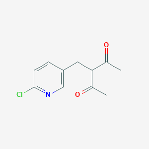 molecular formula C11H12ClNO2 B1371327 3-[(6-Chloro-3-pyridinyl)methyl]-2,4-pentanedione 