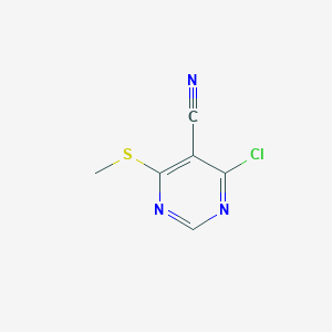 molecular formula C6H4ClN3S B137133 4-Chloro-6-(methylthio)pyrimidine-5-carbonitrile CAS No. 150807-96-8
