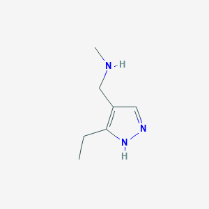 molecular formula C7H13N3 B1371330 1-(3-ethyl-1H-pyrazol-4-yl)-N-methylmethanamine 