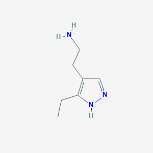 molecular formula C7H13N3 B1371335 2-(3-ethyl-1H-pyrazol-4-yl)ethan-1-amine 