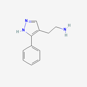 molecular formula C11H13N3 B1371336 2-(3-phenyl-1H-pyrazol-4-yl)ethan-1-amine 