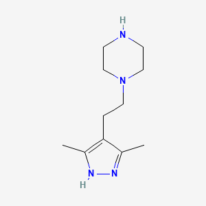 molecular formula C11H20N4 B1371337 1-(2-(3,5-dimethyl-1H-pyrazol-4-yl)ethyl)piperazine 