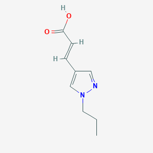 molecular formula C9H12N2O2 B1371341 (2E)-3-(1-propyl-1H-pyrazol-4-yl)prop-2-enoic acid 