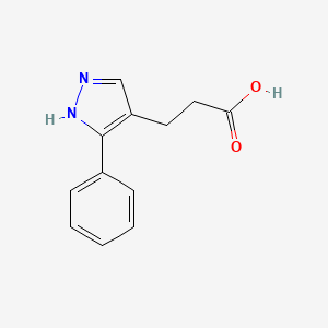 molecular formula C12H12N2O2 B1371344 3-(3-phenyl-1H-pyrazol-4-yl)propanoic acid 