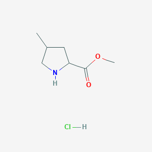 molecular formula C7H14ClNO2 B13713446 Methyl trans-4-methylpyrrolidine-2-carboxylate;hydrochloride 
