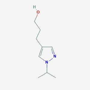 molecular formula C9H16N2O B1371345 3-(1-Isopropyl-1H-pyrazol-4-yl)propan-1-ol 