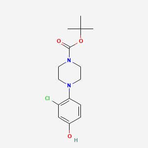 molecular formula C15H21ClN2O3 B1371374 Tert-butyl 4-(2-chloro-4-hydroxyphenyl)-piperazine-1-carboxylate 