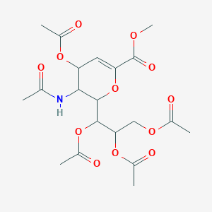 molecular formula C20H27NO12 B13713762 methyl 3-acetamido-4-acetyloxy-2-(1,2,3-triacetyloxypropyl)-3,4-dihydro-2H-pyran-6-carboxylate 