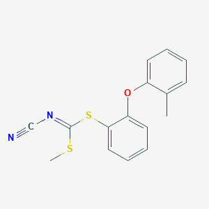 molecular formula C16H14N2OS2 B13713776 Methyl [2-(2-methylphenoxy)phenyl]-cyanocarbonimidodithioate 