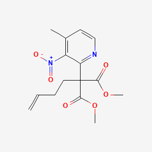 molecular formula C15H18N2O6 B13713903 Dimethyl 2-(3-Buten-1-yl)-2-(4-methyl-3-nitro-2-pyridyl)malonate 