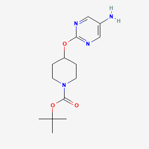molecular formula C14H22N4O3 B1371407 Tert-butyl 4-(5-aminopyrimidin-2-yl)oxypiperidine-1-carboxylate 