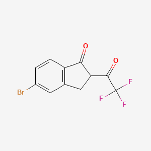 molecular formula C11H6BrF3O2 B13714393 5-Bromo-2-trifluoroacetyl-1-indanone 