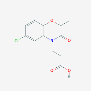 molecular formula C12H12ClNO4 B1371472 3-(6-Chloro-2-methyl-3-oxo-1,4-benzoxazin-4-yl)propanoic acid 