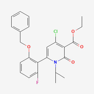 molecular formula C24H23ClFNO4 B13714825 Ethyl 6-(2-(benzyloxy)-6-fluorophenyl)-4-chloro-1-isopropyl-2-oxo-1,2-dihydropyridine-3-carboxylate 