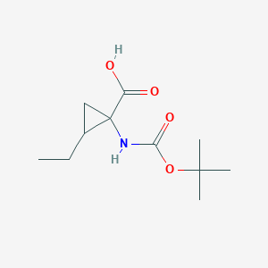 molecular formula C11H19NO4 B1371494 1-[(tert-Butoxycarbonyl)amino]-2-ethylcyclopropanecarboxylic acid 