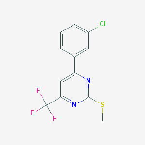 molecular formula C12H8ClF3N2S B13715081 6-(3-Chlorophenyl)-2-methylthio-4-(trifluoromethyl)pyrimidine 