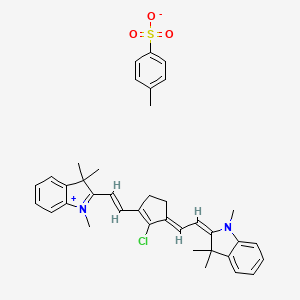 molecular formula C38H41ClN2O3S B1371519 2-((E)-2-((E)-2-chloro-3-(2-((E)-1,3,3-trimethylindolin-2-ylidene)ethylidene)cyclopent-1-en-1-yl)vinyl)-1,3,3-trimethyl-3H-indol-1-ium 4-methylbenzenesulfonate 