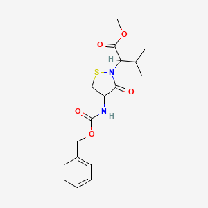 molecular formula C17H22N2O5S B13715360 Methyl (S)-2-[(R)-4-[[(Benzyloxy)carbonyl]amino]-3-oxoisothiazolidin-2-yl]-3-methylbutanoate 