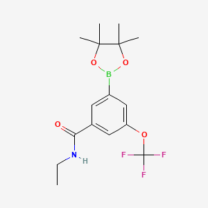 molecular formula C16H21BF3NO4 B13715422 N-Ethyl-3-(4,4,5,5-tetramethyl-1,3,2-dioxaborolan-2-yl)-5-(trifluoromethoxy)benzamide 