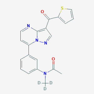 N-[3-[3-(thiophene-2-carbonyl)pyrazolo[1,5-a]pyrimidin-7-yl]phenyl]-N-(trideuteriomethyl)acetamide
