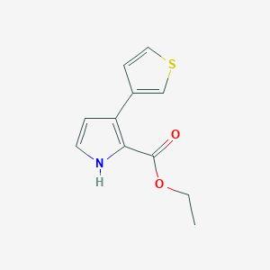 molecular formula C11H11NO2S B13715529 Ethyl 3-(3-thienyl)-1H-pyrrole-2-carboxylate 