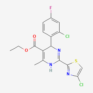 molecular formula C17H14Cl2FN3O2S B13715589 Ethyl 4-(2-Chloro-4-fluorophenyl)-2-(4-chloro-2-thiazolyl)-6-methyl-1,4-dihydropyrimidine-5-carboxylate 