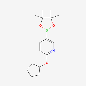 molecular formula C16H24BNO3 B13715802 2-(Cyclopentyloxy)-5-(4,4,5,5-tetramethyl-1,3,2-dioxaborolan-2-YL)pyridine 