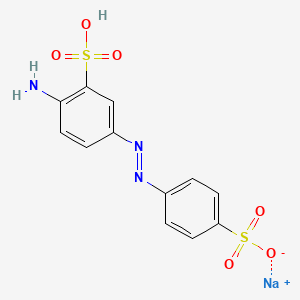 molecular formula C12H10N3NaO6S2 B1371584 Sodium hydrogen 4-aminoazobenzene-3,4'-disulphonate CAS No. 74543-21-8