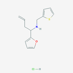 1-(Furan-2-yl)-N-(thiophen-2-ylmethyl)but-3-en-1-amine hydrochloride