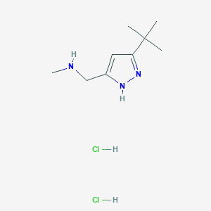 molecular formula C9H19Cl2N3 B1371593 [(5-叔丁基-1H-吡唑-3-基)甲基]甲胺二盐酸盐 CAS No. 1231961-65-1