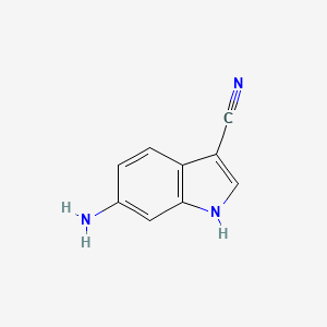 molecular formula C9H7N3 B1371594 6-amino-1H-indole-3-carbonitrile CAS No. 625115-91-5