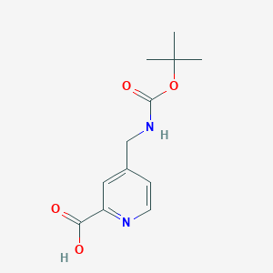 molecular formula C12H16N2O4 B1371598 4-(((叔丁氧羰基)氨基)甲基)吡啶-2-甲酸 CAS No. 260970-57-8