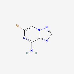 molecular formula C5H4BrN5 B1371599 6-溴-[1,2,4]三唑并[1,5-a]吡嗪-8-胺 CAS No. 944709-43-7