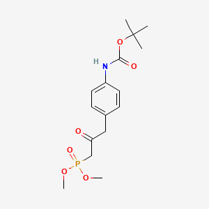 molecular formula C16H24NO6P B1371601 Tert-butyl (4-(3-(dimethoxyphosphoryl)-2-oxopropyl)phenyl)carbamate CAS No. 494224-44-1