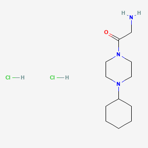 molecular formula C12H25Cl2N3O B1371623 2-Amino-1-(4-cyclohexyl-piperazin-1-yl)-ethanone dihydrochloride CAS No. 705944-08-7