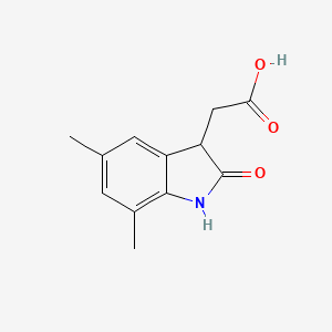 (5,7-dimethyl-2-oxo-2,3-dihydro-1H-indol-3-yl)acetic acid