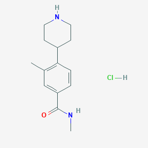 molecular formula C14H21ClN2O B13716342 N,3-Dimethyl-4-(piperidin-4-yl)benzamide hydrochloride 