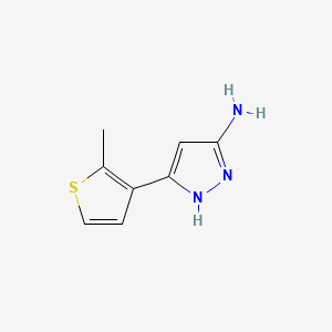 molecular formula C8H9N3S B13716359 3-Amino-5-(2-methyl-3-thienyl)pyrazole 